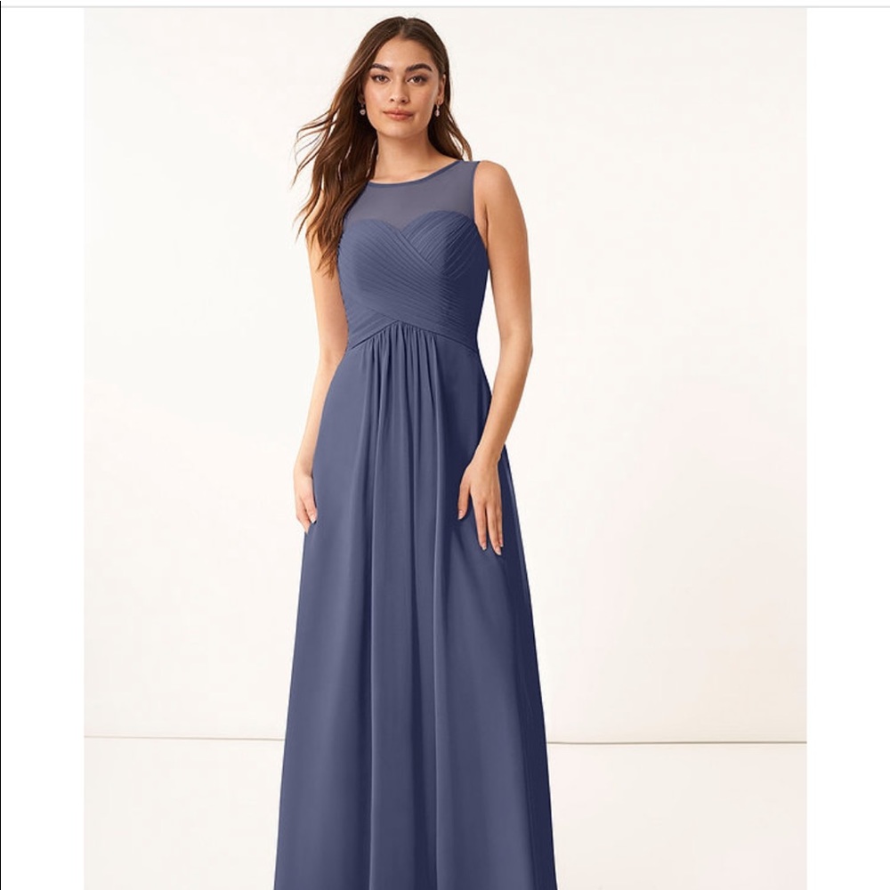 Azazie Gigi bridesmaid dress in Stormy color